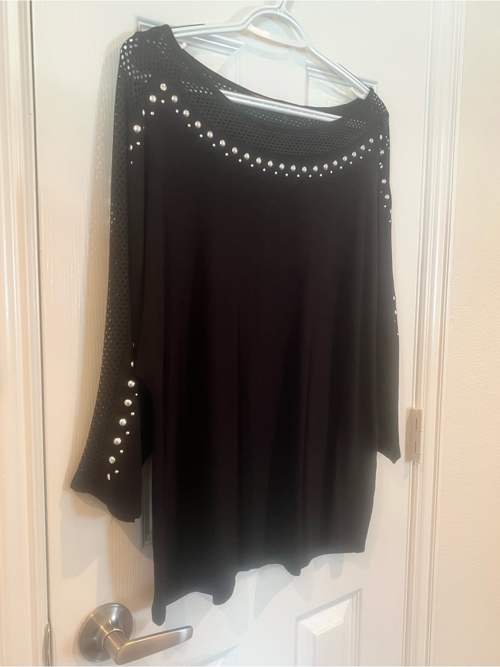 Belldini Black Studded Boatneck Top